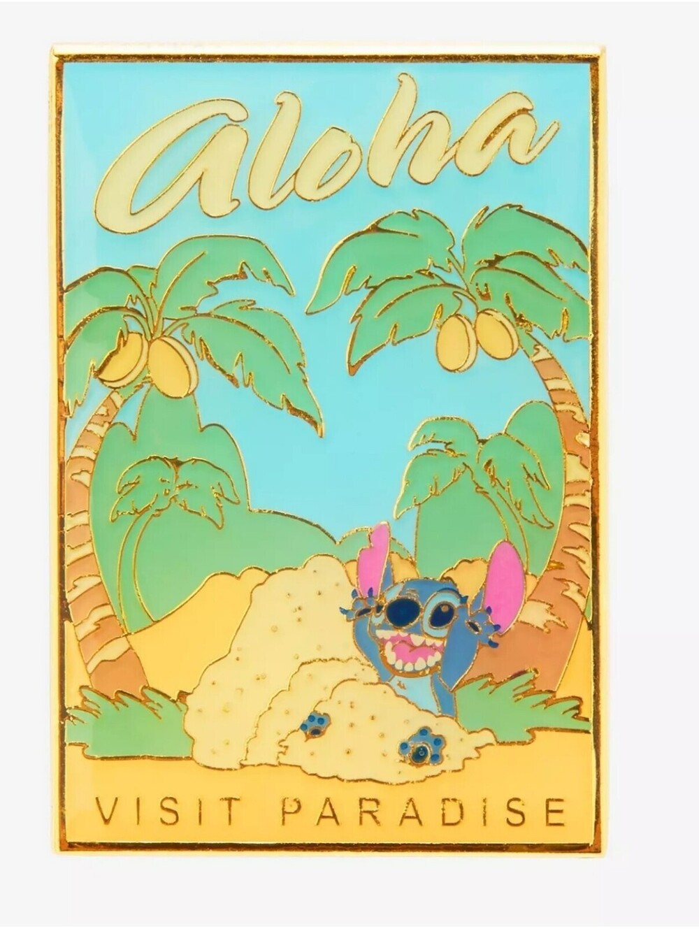 Loungefly Disney Lilo & Stitch Visit Paradise Poster Enamel Pin